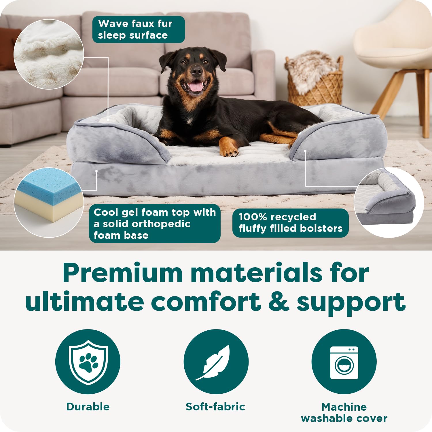 Amazon.com : FurHaven Cooling Gel Dog Bed for Large Dogs, Perfect